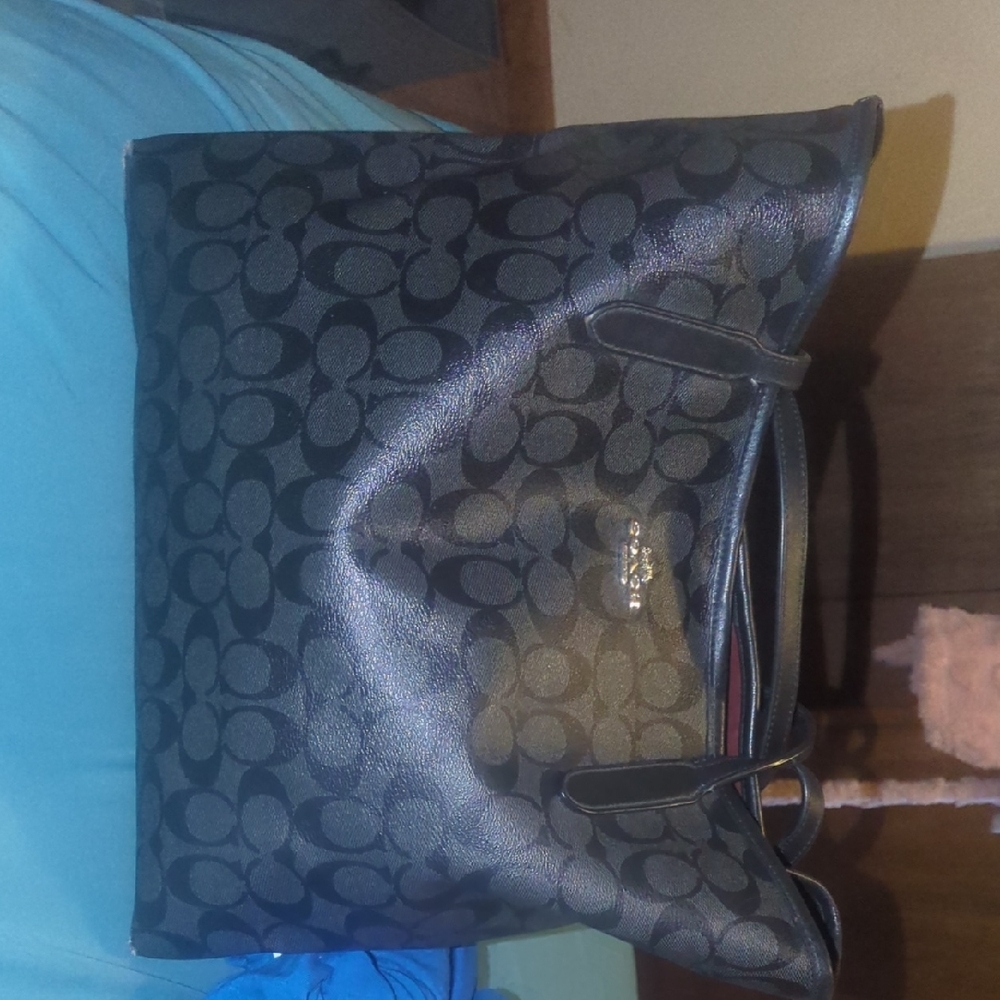 Coach Black Signature Tote Bag